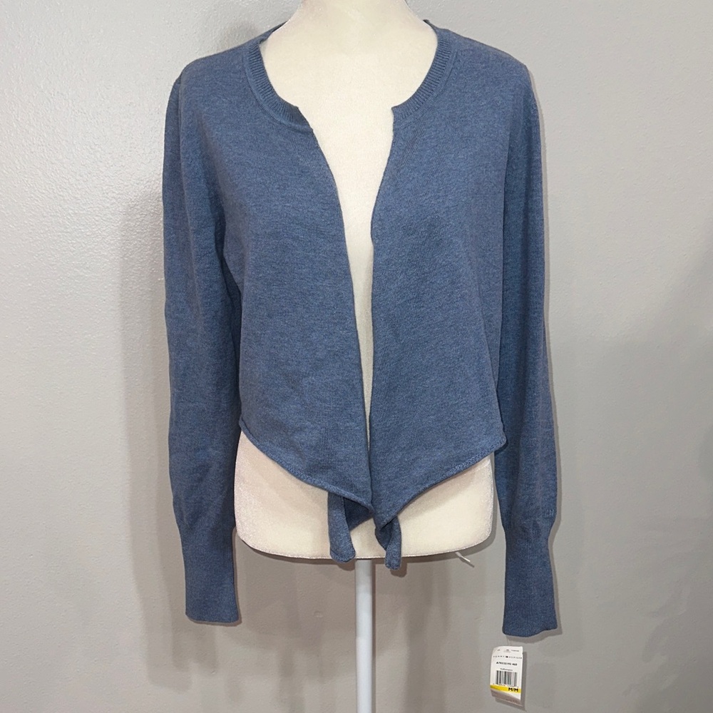 Tommy Hilfiger Y2K Blue Open Front Cardigan size medium